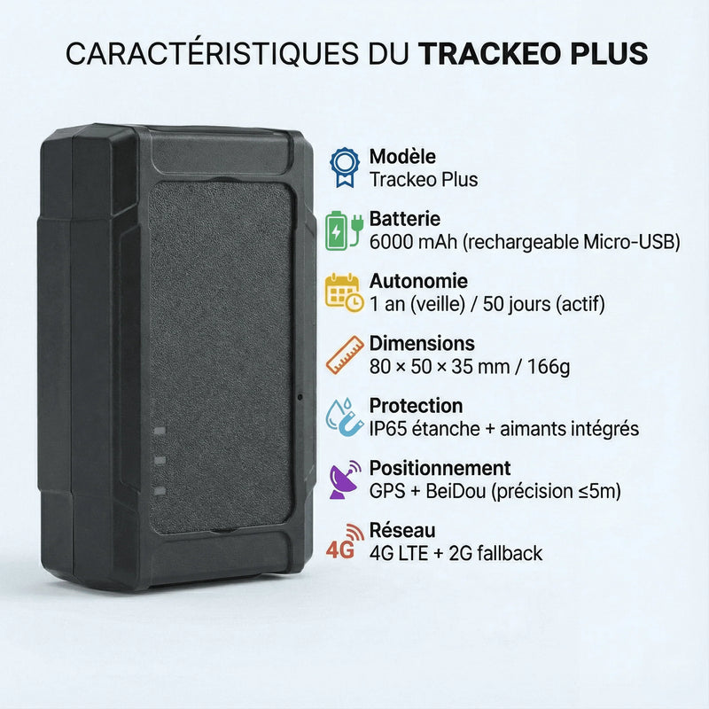 Trackeo Plus : Le Voyageur — Traceur GPS Longue Autonomie Sans Abonnement - Image 5