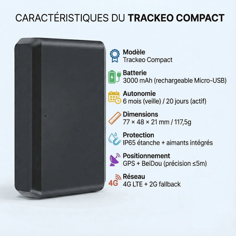 Trackeo COMPACT : Le Nomade — Mini Traceur GPS Aimanté Sans Abonnement - Image 4