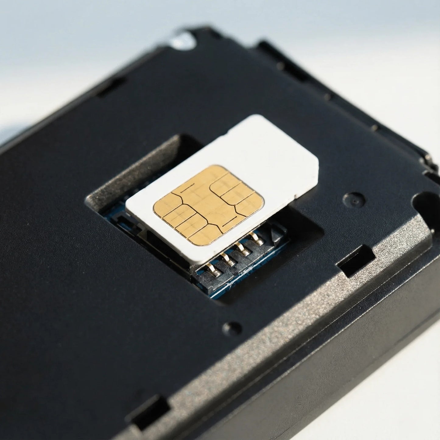 Carte SIM insérée dans le slot d'un traceur GPS - installation simple et compatible