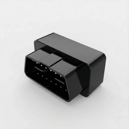 Traceur GPS OBD2 noir avec connecteur 16 broches - autonomie illimitée via prise diagnostic véhicule