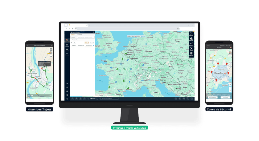 Interface de la plateforme de suivi GPS pour flotte professionnelle